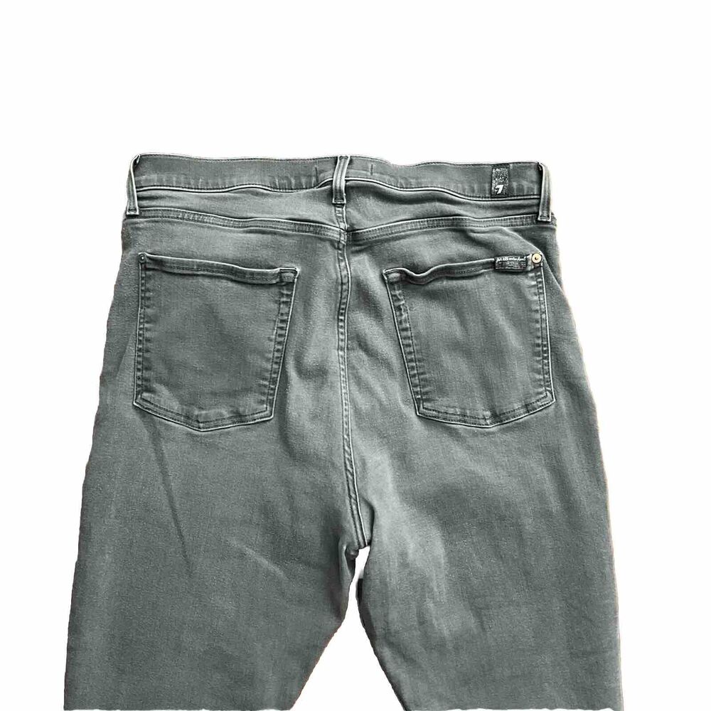 7 For All Mankind Jeans Size 33 B(Air) High Waist Ankle Skinny Gray Denim - Picture 5 of 9